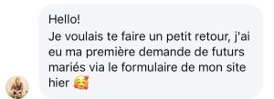 avis d'une wedding planner sur mon coaching SEO
